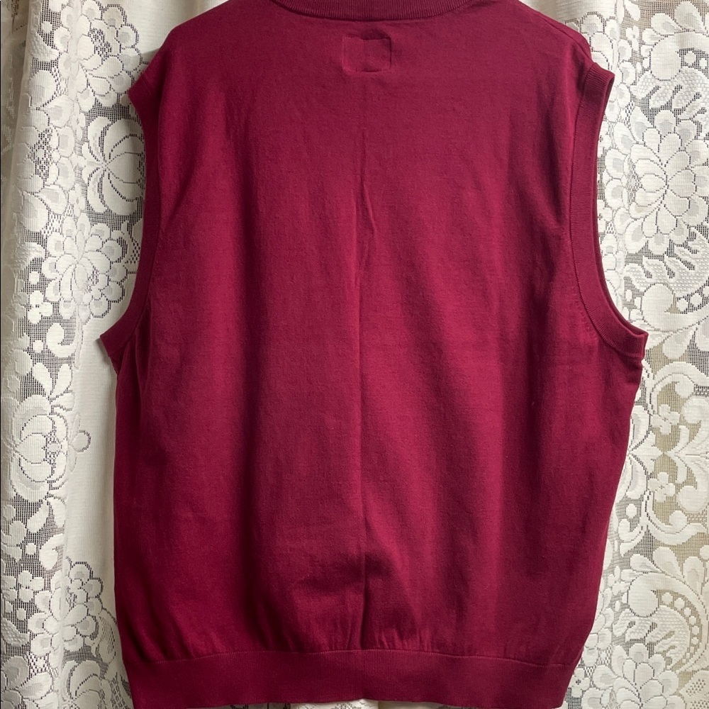Saddlebred Men's V-Neck Sweater in Cranberry NWT - Picture 6 of 7